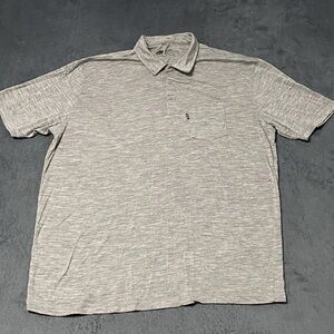 Woolly Merino Polo Shirt Mens XXL Gray Short Sleeve Pocket Performance Outdoor